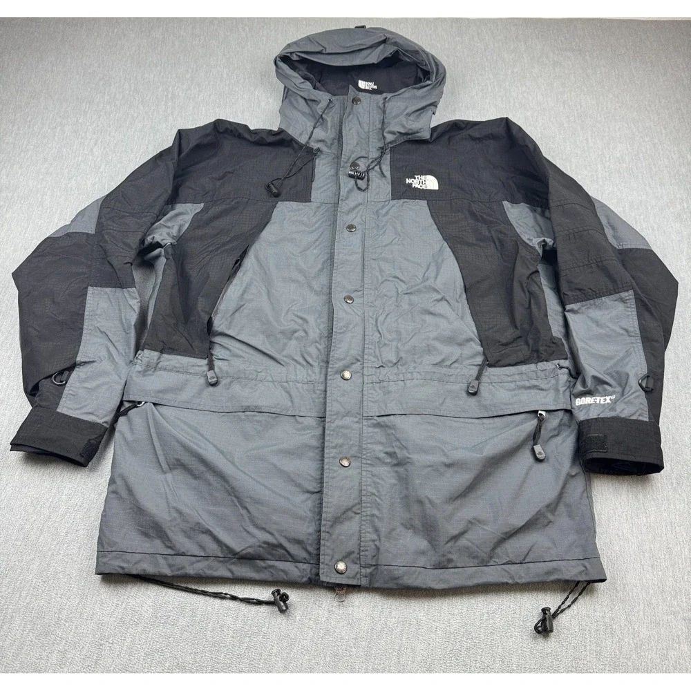 Vintage The North Face Jacket Mens XL Gray Summit Series‎ Ripstop Gore Tex Rain